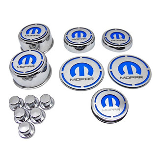 ACC® - Polished Cap Cover Set with MOPAR Blue Solid MOPAR M Logo