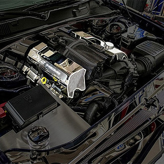 ACC® - MOPAR Licensed Series Replacement Style White Illuminated Polished Fuel Rail Covers with 392 HEMI Logo