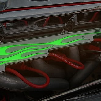 ACC® - Green Illuminated Hot Rod Wire Looms with Flames