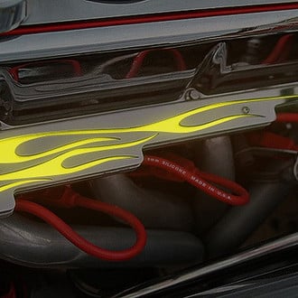 ACC® - Yellow Illuminated Hot Rod Wire Looms with Flames