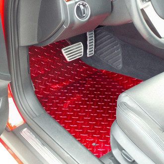 ACC® - 1st Row Red Aluminum Diamond Plate Floor Mats