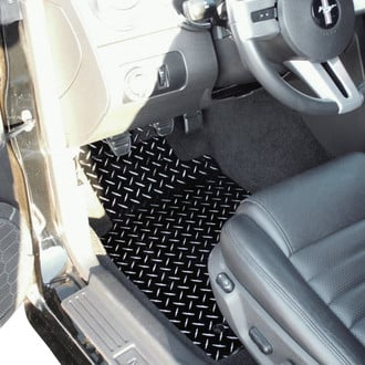 ACC® - 1st Row Black Aluminum Diamond Plate Floor Mats