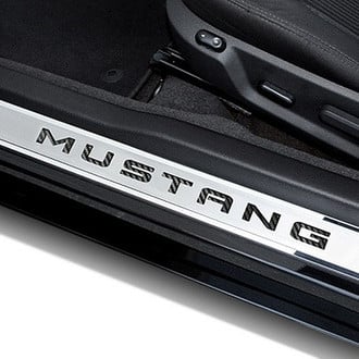 ACC® - Polished Door Sills with Carbon Fiber Mustang Logo