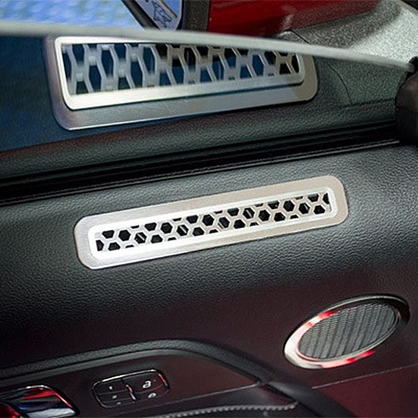 American Car Craft® - Matrix Series Polished Door Vent Covers With Matrix Series Hexagon Brushed Trim