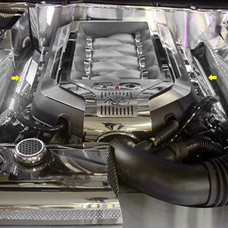ACC® - Perforated White Illuminated Polished Fuel Rail Covers with Perforated Cap
