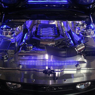 ACC® - Perforated Blue Illuminated Brushed Inner Fender Covers