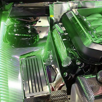 ACC® - Perforated Green Illuminated Brushed Inner Fender Covers