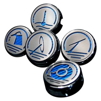 ACC® - Executive Series Chrome Blue Carbon Fiber Cap Cover Set