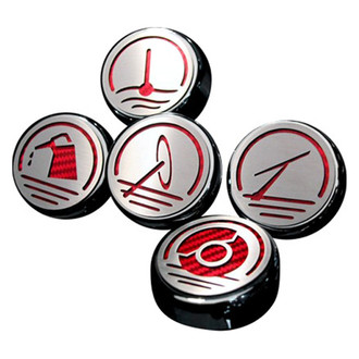 ACC® - Executive Series Chrome Red Carbon Fiber Cap Cover Set