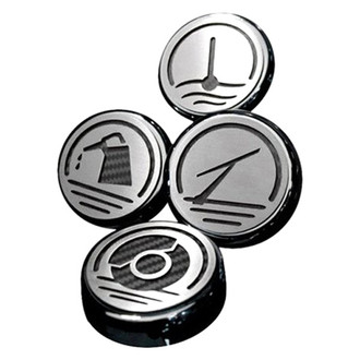 ACC® - Executive Series Chrome Cap Cover Set with Black Carbon Fiber Logo