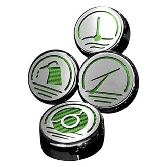 ACC® - Executive Series Chrome Cap Cover Set with Green Carbon Fiber Logo