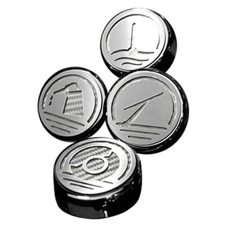 ACC® - Executive Series Chrome Cap Cover Set with White Carbon Fiber Logo