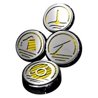 ACC® - Executive Series Chrome Cap Cover Set with Yellow Carbon Fiber Logo