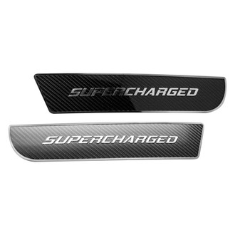 ACC® - Carbon Fiber Front Door Badge Plates with Supercharged Logo