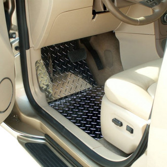 ACC® - 1st Row Silver Aluminum Diamond Plate Floor Mats