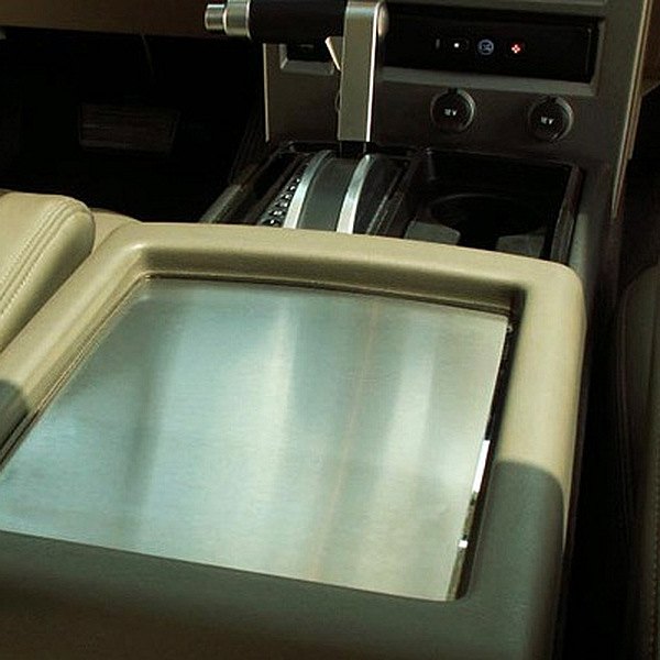 American Car Craft® - Brushed Center Console Box Plate With Polished Ring