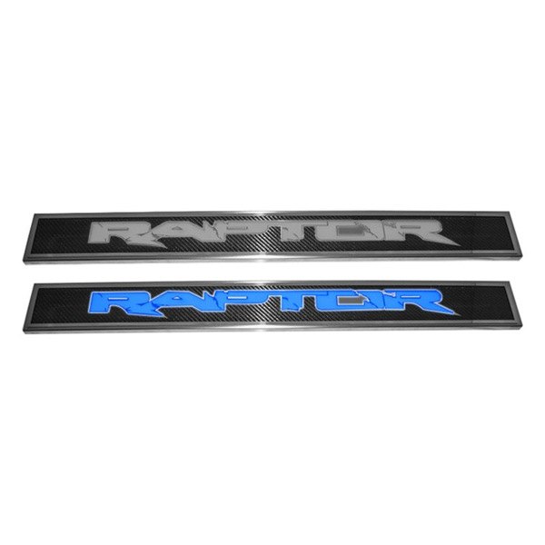 American Car Craft® - Polished/Carbon Fiber Door Sills with Raptor Logo