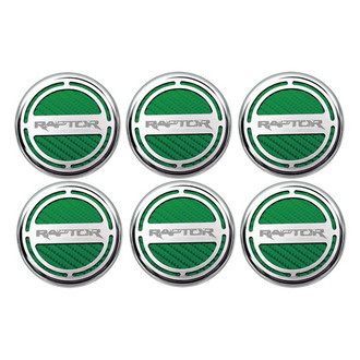 ACC® - Chrome Green Carbon Fiber Cap Cover Set with Raptor Logo