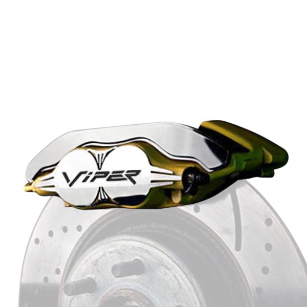  American Car Craft® - Polished Stainless Steel Front Brake Caliper Covers with Viper Logo