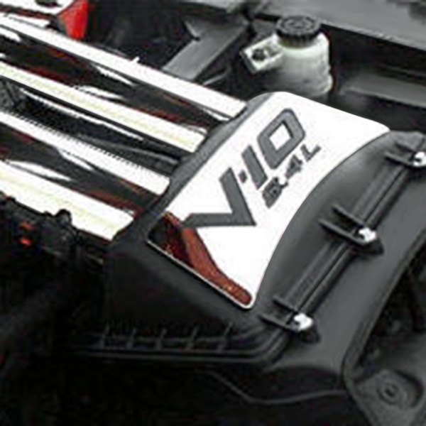 American Car Craft® - Polished Viper Air Box Tube Plate with "V-10 8.4L" Cut Out