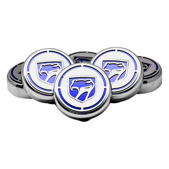 ACC® - Chrome Cap Cover Set with Blue Carbon Fiber Sneaky Pete Logo