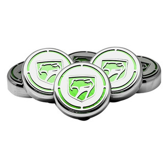 ACC® - Chrome Cap Cover Set with Green Carbon Fiber Sneaky Pete Logo