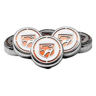 ACC® - Chrome Cap Cover Set with Orange Carbon Fiber Sneaky Pete Logo