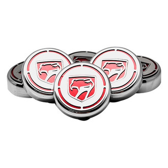 ACC® - Chrome Cap Cover Set with Red Carbon Fiber Sneaky Pete Logo