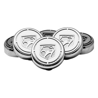 ACC® - Chrome Cap Cover Set with White Carbon Fiber Sneaky Pete Logo
