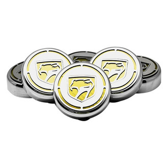 ACC® - Chrome Cap Cover Set with Yellow Carbon Fiber Sneaky Pete Logo