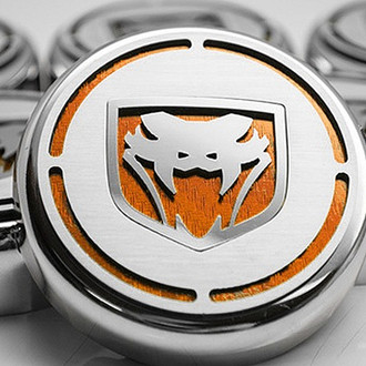 ACC® - Chrome Cap Cover Set with Orange Carbon Fiber Fangs Logo