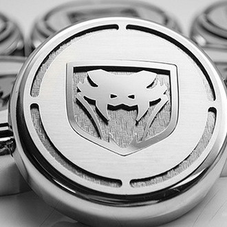 ACC® - Chrome Cap Cover Set with White Carbon Fiber Fangs Logo