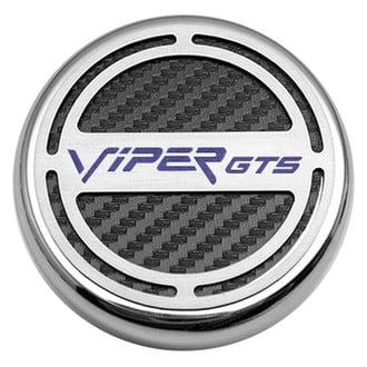 ACC® - Chrome Blue Carbon Fiber Cap Cover Set with Viper GTS Logo