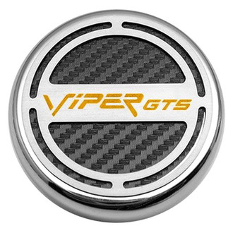 ACC® - Chrome Orange Carbon Fiber Cap Cover Set with Viper GTS Logo