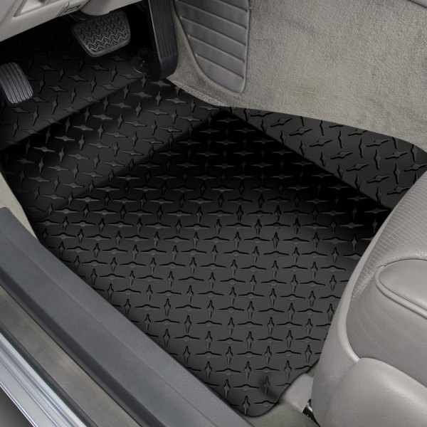  American Car Craft® - Black Diamond Plate Floor Mat Set