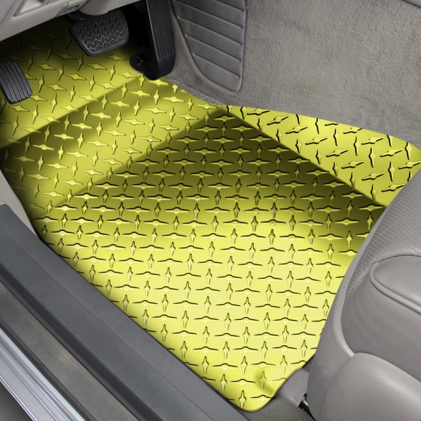  American Car Craft® - Yellow Diamond Plate Floor Mat Set