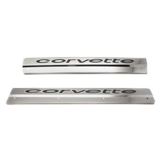 ACC® - Polished Door Sills with Black Corvette Logo