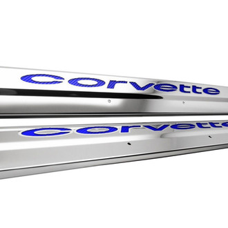 ACC® - Polished Door Sills with Blue Corvette Logo