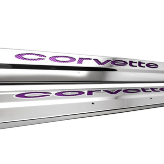 ACC® - Polished Door Sills with Purple Corvette Logo