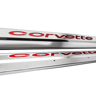 ACC® - Polished Door Sills with Red Corvette Logo