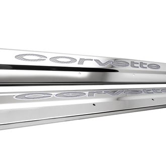 ACC® - Polished Door Sills with White Corvette Logo