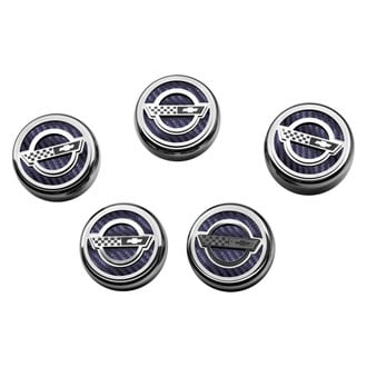 ACC® - C4 Style Chrome Fluid Cap Cover Set with Etched Logo