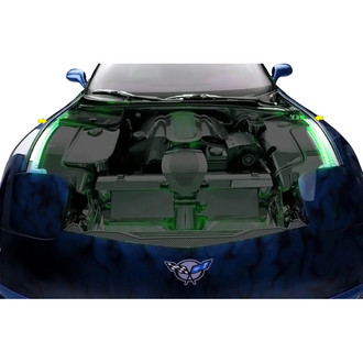 ACC® - Green Illuminated Polished Inner Fender Liners with Top Caps