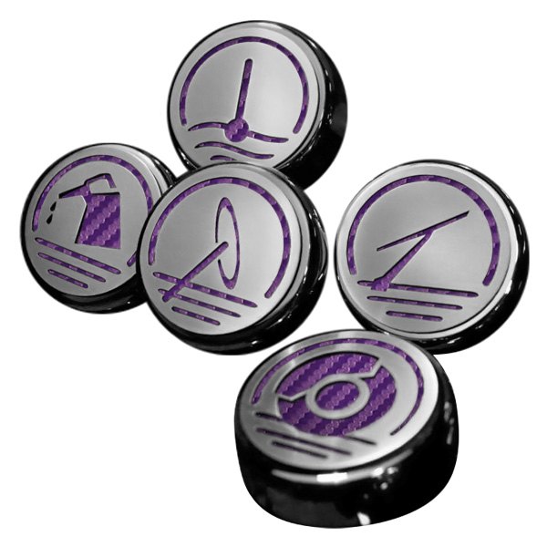 American Car Craft® - Executive Series Purple Carbon Fiber Fluid Cap Cover Set