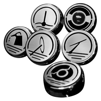 ACC® - Executive Series Chrome Brushed Black Solid Fluid Cap Cover Set