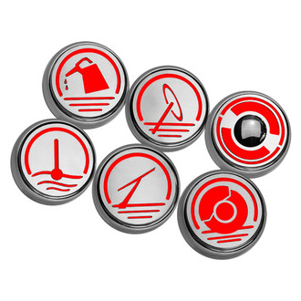 ACC® - Executive Series Chrome Bright Red Solid Fluid Cap Cover Set