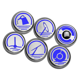 ACC® - Executive Series Chrome Dark Blue Solid Fluid Cap Cover Set