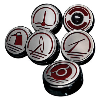 ACC® - Executive Series Chrome Garnet Red Solid Fluid Cap Cover Set