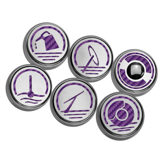 ACC® - Executive Series Chrome Purple Carbon Fiber Fluid Cap Cover Set