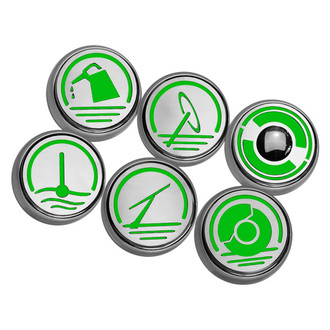 ACC® - Executive Series Chrome Synergy Green Solid Fluid Cap Cover Set